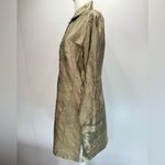 Chico's Chico’s Galla 100% Silk Button Front Long Sleeve Tunic in Champagne Gold 1/M Photo 3