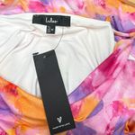 Lulus  Vibrant Babe Pink Multi Floral Cutout Drawstring Midi Dress size M NWT Photo 4