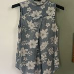 Elie Tahari Sleeveless Blue/white Floral Hi-low Button Up Pockets Tencel NWT 58$ Photo 1