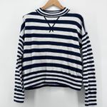 Madewell Relaxed Mockneck Sweater in Stripe XL Long Sleeve Nautical Cotton Blend Photo 3