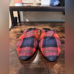 Urban Outfitters  Red and blue‎ plaid mules size 9 Photo 7