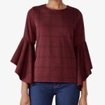 Leota NWT Size 1X Stella Drama Sleeve Top - Power Plaid Photo 0