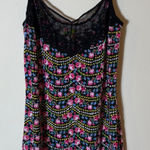 Intimately Free People Floral Lace Trim Slip Dress Adjustable Straps Black Size M Photo 0