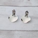 Vintage Clip On Earrings Cream/Off White Bent Circle Photo 3