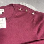 NEW J. Crew Womens 3X Purple Ruffle Pullover Dressy Sweater Gold Buttons Holiday Size undefined Photo 2