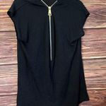 Joan Vass Studio Dark Blue Zipper Closure Shirt. Size Large. Photo 1