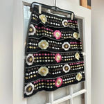 Etcetera  | Black Tiered Embroidered Floral Pencil  Skirt Women’s Size 4 Photo 1