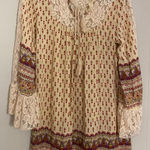 Velzera  Boho Lace Detail Bell Cuff Tie Top Mini Dress Small Cottagecore Festival Photo 0