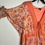 Torrid  lace up tea length dress crinkle gauze floral peach white womens size 4X Photo 7