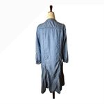 Current Air Dress Women XS Blue Chambray Tencel Shirt Button Down Tiered Midi Photo 1
