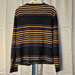 Vintage‎ Berek Black Orange Striped Embellished Halloween Cardigan Sweater Large Photo 1