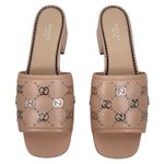 Gucci  Janaya Interlocking G Studs Open Toe Slide Sandals Pink Size 39.5 Photo 3