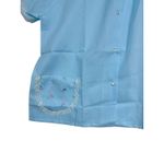 Vintage Katz‎ Pajama Set Blue Floral Embroidered Lace Short Sleeve Pants 38 NOS Size undefined Photo 5