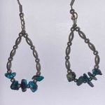 Navajo Turquoise and Sterling Silver Drop Earrings Photo 1