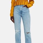 Ulla Johnson Mirelle Plisse Satin Peplum Mustard Long Sleeve Ruched blouse NEW Photo 3