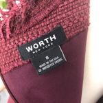 Worth New York Burgundy Tweed & Fringe Sheath Sleeveless Dress 8 Career Red Photo 6