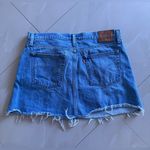 Levi's Premium Button Front Denim Mini Skirt Raw Edge 32 Waterless Sustainable Photo 5