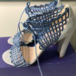 Womens STUART WEITZMAN Blue Leather Ankle Straps Sandals 7.5 M Photo 5