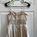 BCBG Maxazria Runway Strapless Dress Mini Party Cocktail Pleated Bustier Neutral Tan Size 0 Photo 7
