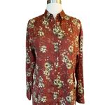 MOUSSY Shirt Dress Button Down Floral Burnt Orange Brown Long Sleeve Midi M EUC Size M Photo 5