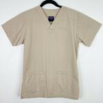 Denver Hayes Solid Khaki Scrub Top Shirt Size XS Photo 0