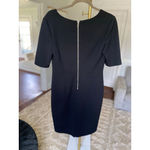 Vince Camuto  Black Sheath Dress Short Sleeve Knee Length Classic Event Wedding 8 Photo 2