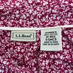 L.L.Bean Ruffle Trim Floral Button Down Shirt in Pink White 100% Cotton, Medium Pink Photo 2
