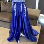 Women’s One Shoulder Full Length Blue Prom Party Dress Size 8 Blue Photo 2