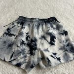 Alo Tie Dye Gym Sweat Shorts Black/White Cotton Elastic Waist Sz XS NWT Preppy Photo 1