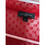 The Limited  Red Swiss Dot Sheer Bow Tie Neck Blouse XL Womens Career Work Blouse Photo 2