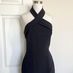 Adelyn Rae  Halter Black Sheath Asymmetrical Dress Photo 4