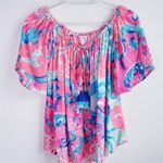 Lilly Pulitzer Sain Off The Sholder Top In Coral Reef I'm So Jelly Photo 1