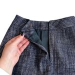 BCBG Tweed Wool Botton Front Skirt Size 0 Blue and White Lined Photo 6