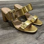 Chinese Laundry NWOB gold buckle heel sandals 7.5 Photo 2