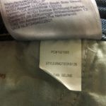 NYDJ Denim Midi Skirt Size 8 Front Patch- Clean Seline Knee Length Blue Stretch Photo 7