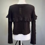 Revamped CLEARANCE! Black Boutique Ruffle Sleeve Crop Top Size S NWT Photo 1