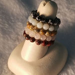 Bundle of 5 Stone Bead Rings Green Photo 0