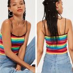 Topshop Rainbow Striped Tank Top | Size 4 Photo 1