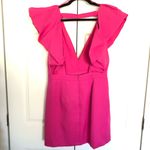 Luxxel Pink  Double Slit Open Back Puffy Sleeve Dress Size L Photo 6