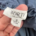 Worth Collective Cassidy 100% Linen On Off Shoulder Mini Dress in Denim Sz S Blue Photo 5