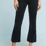 Paige Anthropologie  Colette Cropped Flare Low Rise Black Flocked Stripe Size 26 Photo 0