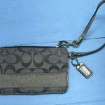Coach  Wristlet Small Brown and Gold Jacquard‎ Fabric Soho Coin Purse Card Holder Photo 0