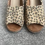Toms  wedge Canvas Peep Toe Wedge heel woman Snow Leopard Print shoe new Size 11 Photo 4