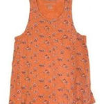 American Eagle  Salmon Orange Ditsy Floral Sleeveless Flowy Tank Top Size XS Photo 0