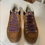 Schutz  Brown Leather Winter Boots with Purple Laces Photo 3
