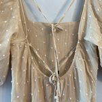 Moon River Tiered Clip Dot Midi Dress Beige Size XS Photo 5