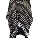 Lucky Brand Open-Front Knit Kimono Cardigan Shawl boho Fringe Hem One Size Photo 0