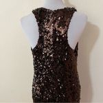 Vince brown bronze sequins nylon silk racerback shift mini dress 6 Photo 4