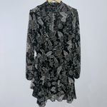 Bailey 44 Viola Floral Ruffle Chiffon Minidress Black Multi Size 6 Photo 1