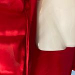 Red silk texture kimono with embroidered floral design XL Photo 4